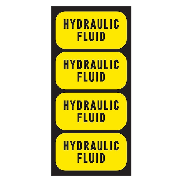 Fuel Stickers Hydraulic Fluid Sticker, Hydraulic Oil Label: Drum, Tanks, Container, Hvy-Dty, 2''x1'', 4PK Z-2X1HF-4PK - main